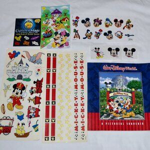 LOT -CAPTURE THE MAGIC STICKER QUOTES & OTHER DISNEY STICKERS, DISNEY WORLD BOOK